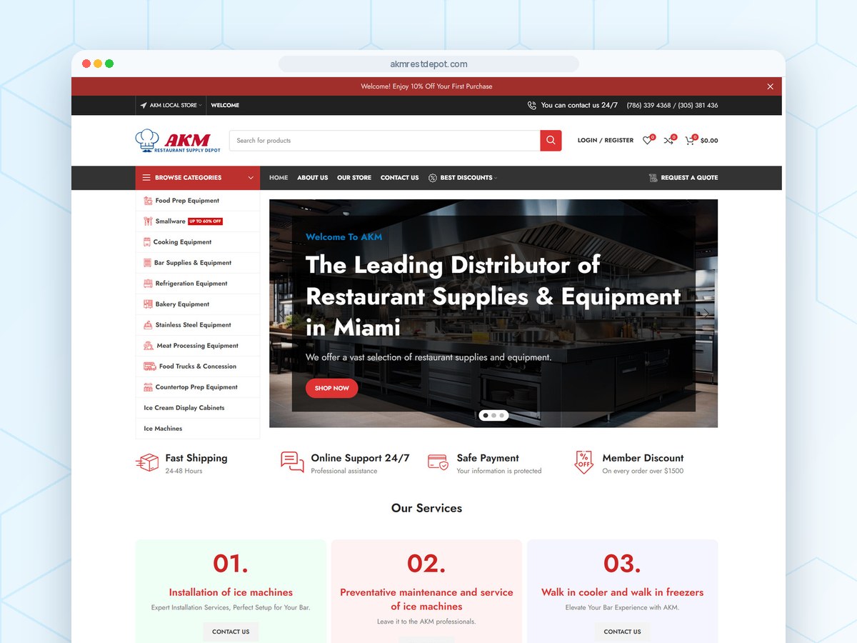 AKM Restaurant Supply Depot ecommerce store